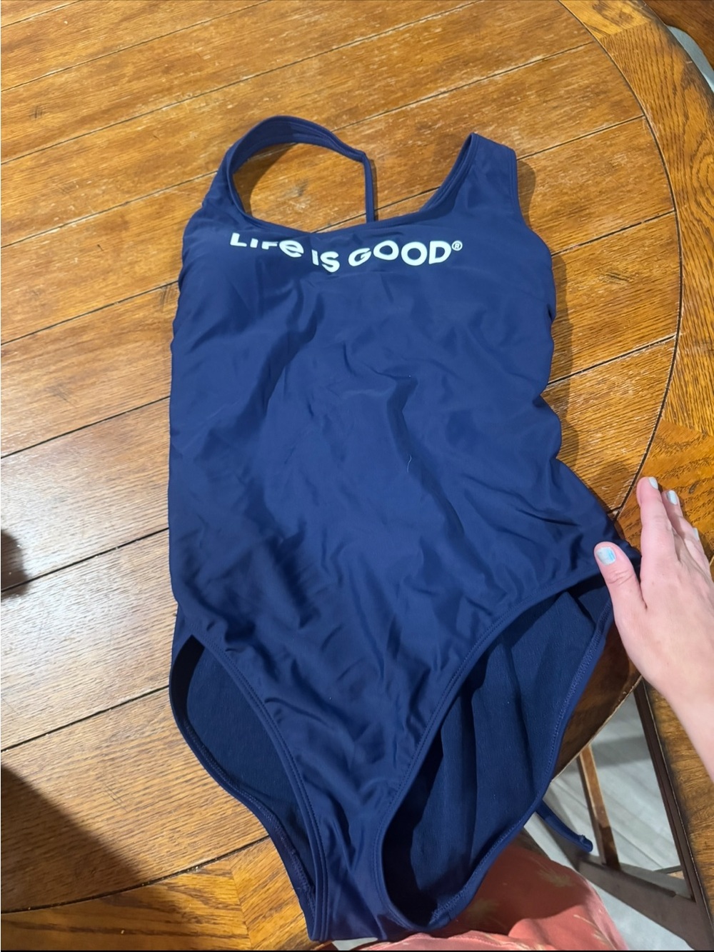 Life Is Good Navy Blue Kids One-Piece Swim